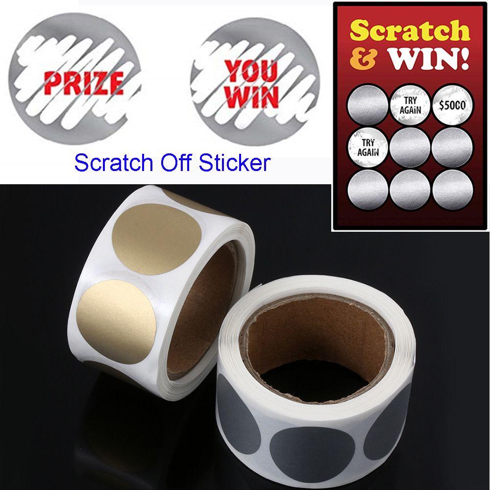 Solighter 300/600pcs Scratch Off Stiker Lucu Kosong Perlengkapan Pesta Bisnis Label