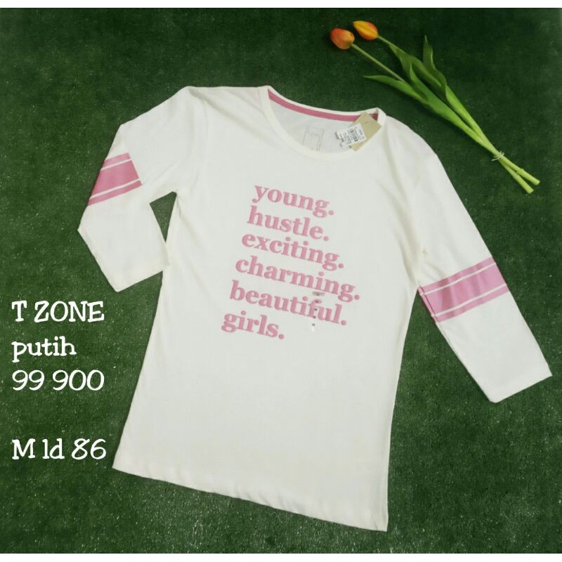 FILLYS KAOS TSHIRT T ZONE WANITA CEWEK ORI BRAND MATAHARI TZONE T-ZONE LENGAN PANJANG POLOS