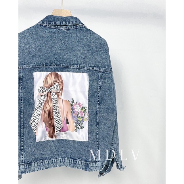 MDLV ~ Jaket Jeans Girl Flower Jeans Premium Jaket Jeans Import Good Quality Women Jeans Jaket Fashion Import