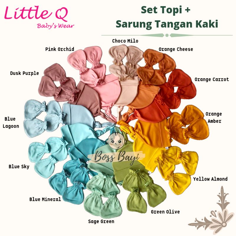 LITTLE Q - Set Topi + Sarung Tangan Kaki (STK) Bayi