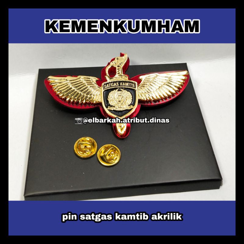 PIN SATGAS KAMTIB AKRILIK TERBARU EXKLUSIVE GOLD PLETING