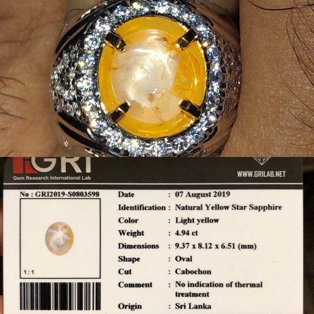 Yellow Star Sapphire Srilanka NTE 001