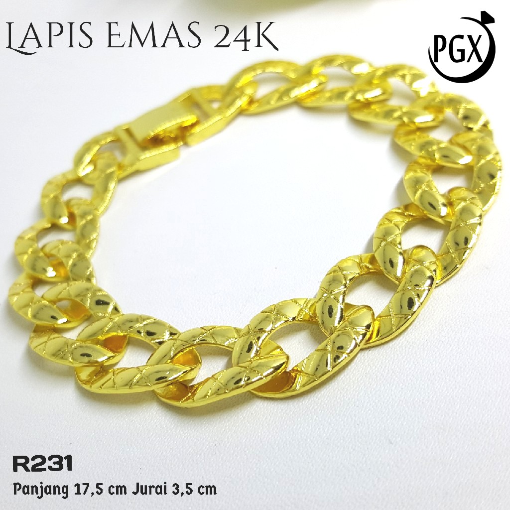 PGX Gelang Tangan Xuping Wanita Perhiasan Lapis Emas Aksesoris Fashion Premium - R321
