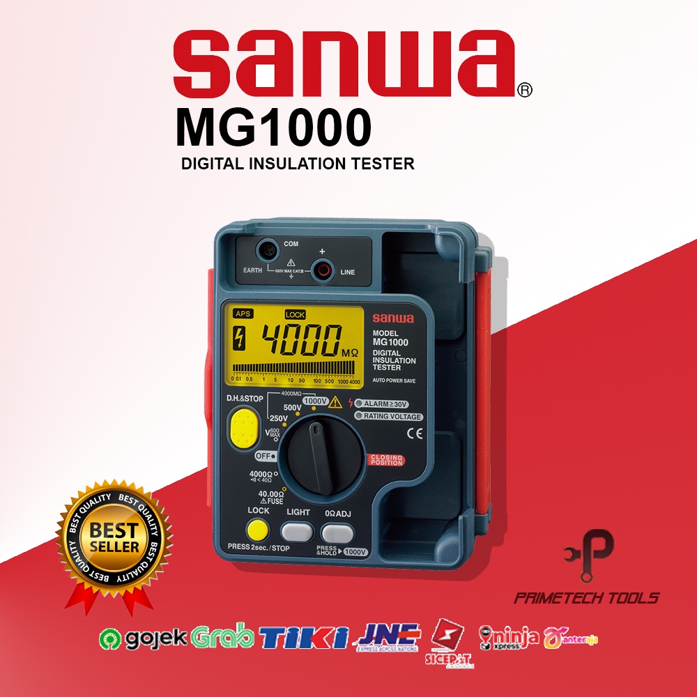 SANWA MG-1000 MERGER INSTALASI - INSULATION MERGER TESTER 1000 V ORIGINAL