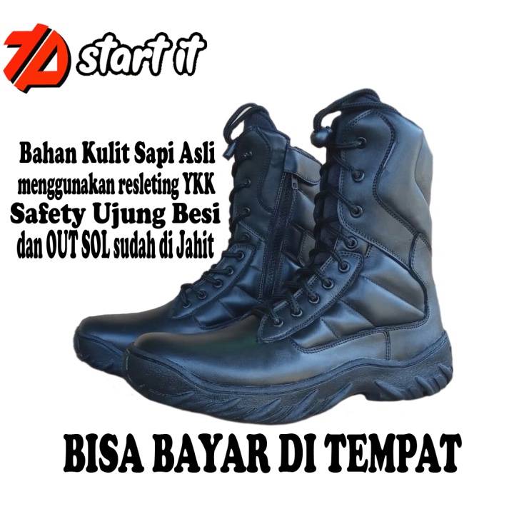 SEPATU DINAS PDL PDH TNI AD POLRI POLISI SATPAM SECURITY SAFETY SAFTY SHOES PRIA LAPANGAN RESLETING