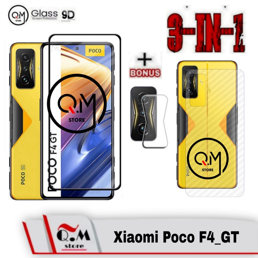 PAKET 3 IN1 Tempered Glass Layar Xiaomi Poco F4 GT / Xiaomi Poco F4 5G Screen Guard Anti Gores Pelindung Layar