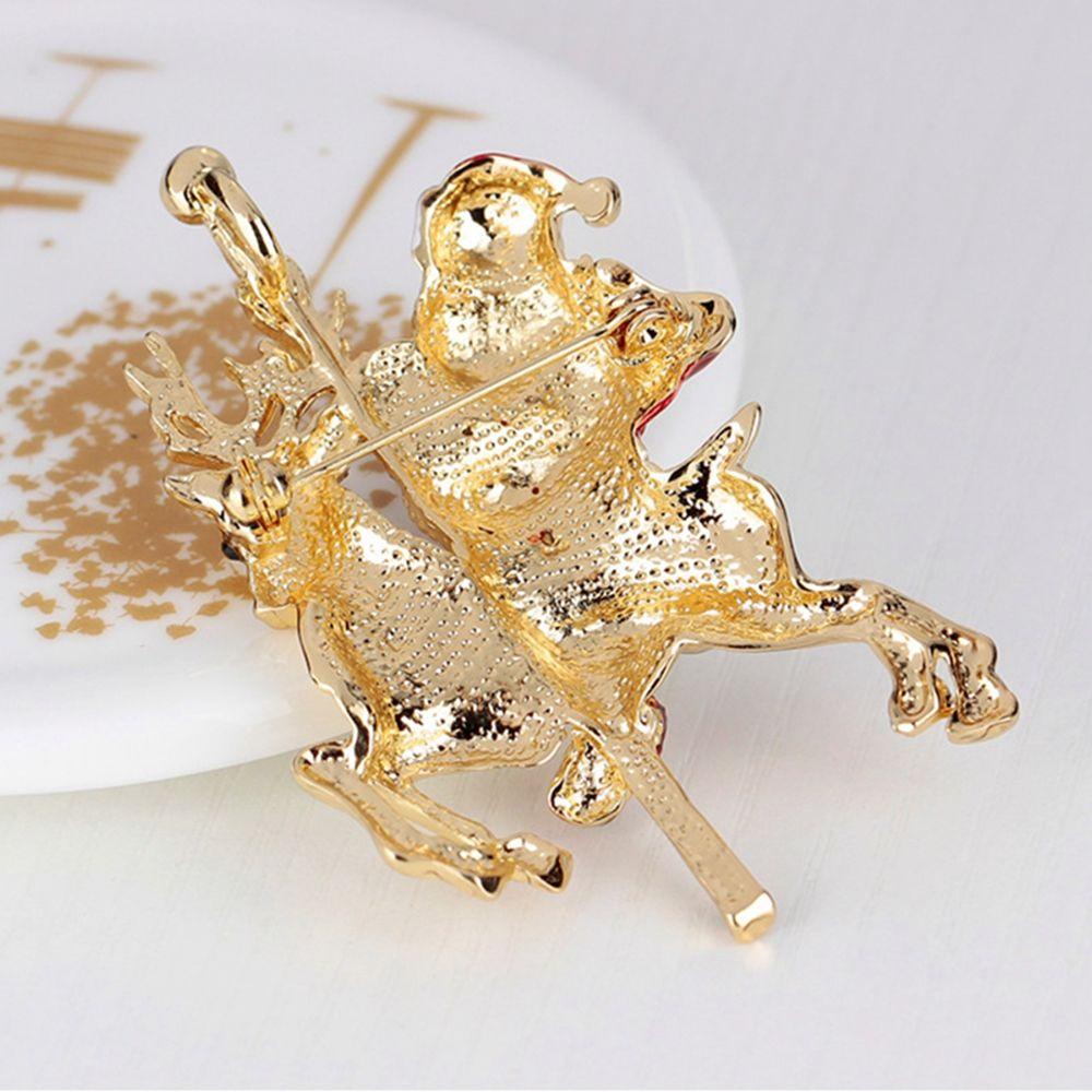 R-FLOWER Berlian Imitasi Bros Panas Wanita Pesona Lencana Natal Pin