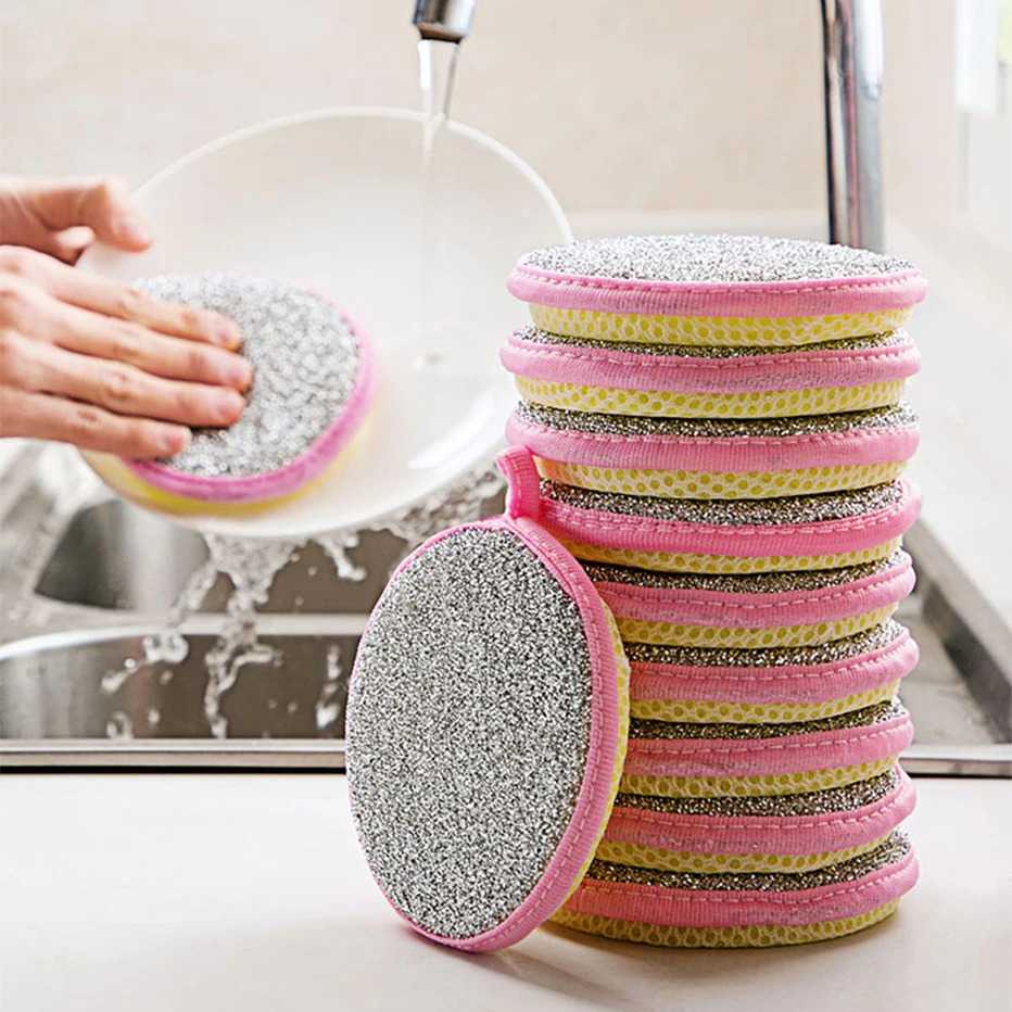 Spons Cuci Piring Double Sides Cleaning Sponge 3PCS Spong Pembersih Perlengkapan Dapur Bersih Spon Multifungsi