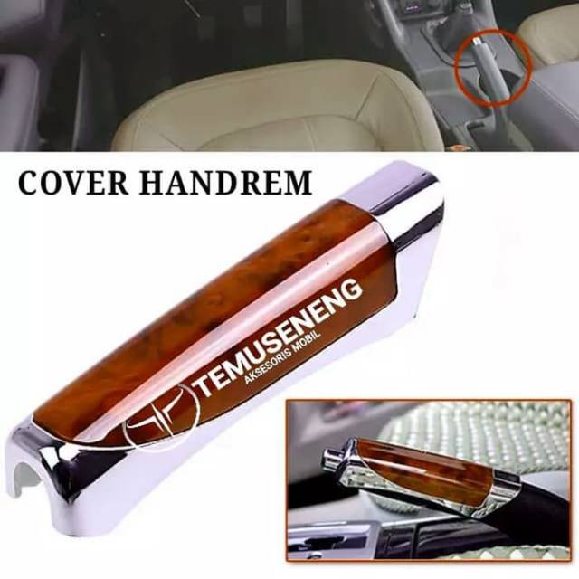 Cover Handbrake Luxury Motif Kayu Rem Tangan Mobil Handbrake Handrem Hand Brake Abs Sarung Universal Perekat Murah