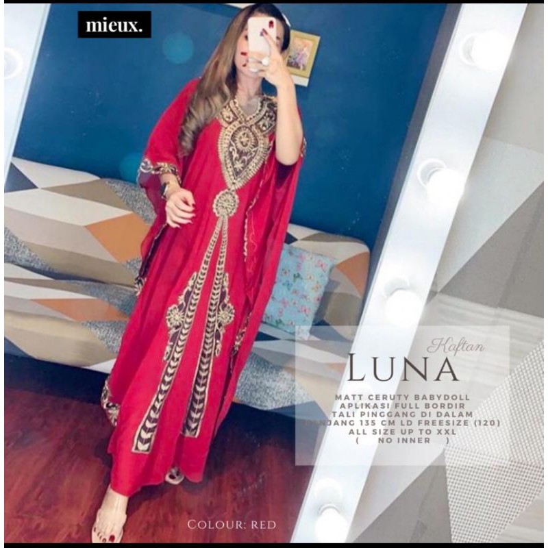 Gamis Kaftan Terbaru Kaftan Luna mieux ceruty babydoll