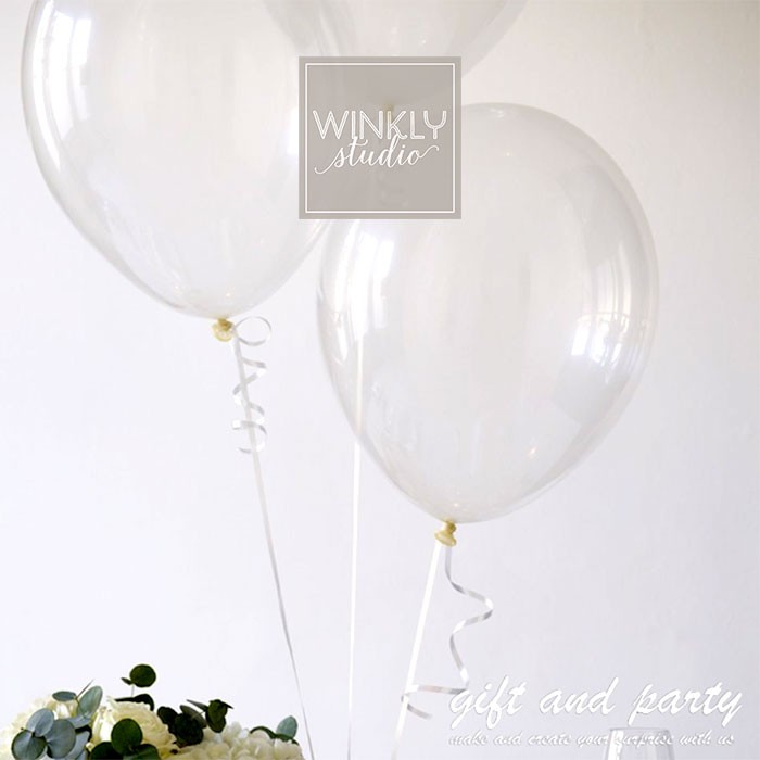 Balon Latex Transparan / Clear Balloon IMPORT High Quality 12 inch