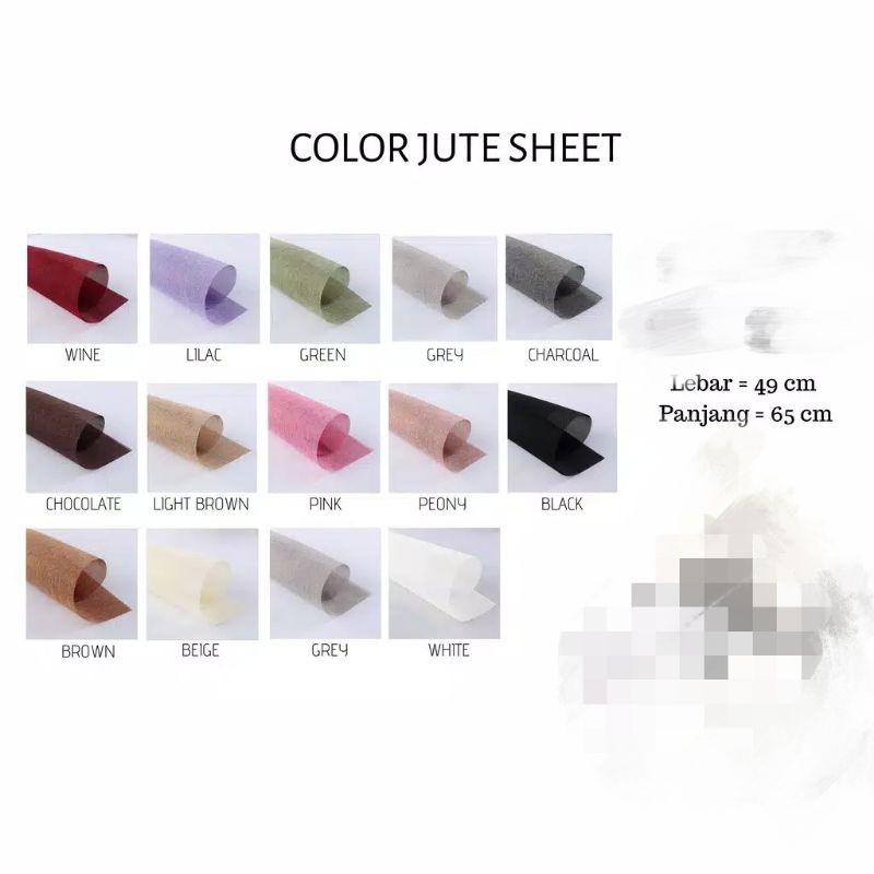 

KOREAN COLOR JUTE 1 LEMBAR (ECER) KERTAS BUNGA/FLOWER