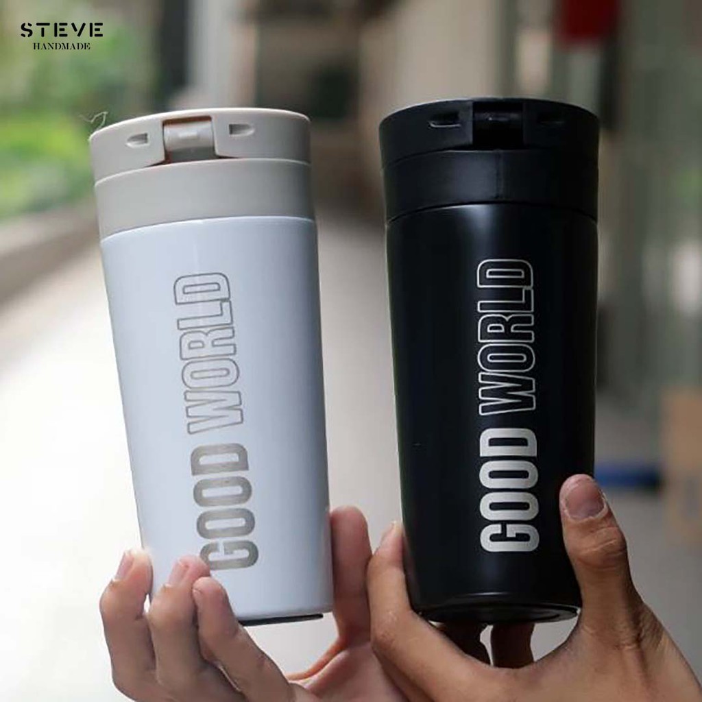 Botol minum stainless termos vacuum tumbler travel mug TM0341 White