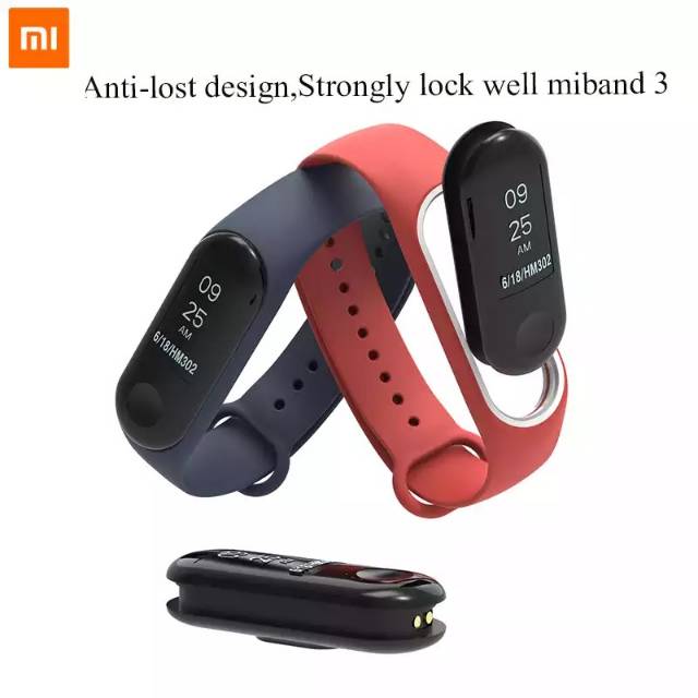 Strap silicone for Miband 3 Oled Display, Strap silikon miband 3 OEM untuk Xiaomi Mi Band 3