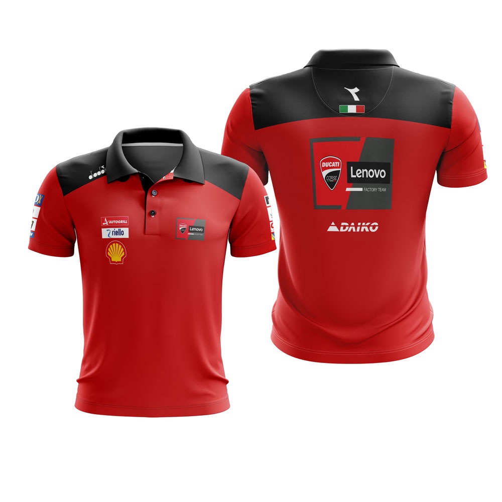 Baju Kaos Ducati Moto GPRacing Team Motogp 2022 Official Full Printing Polo Shirt