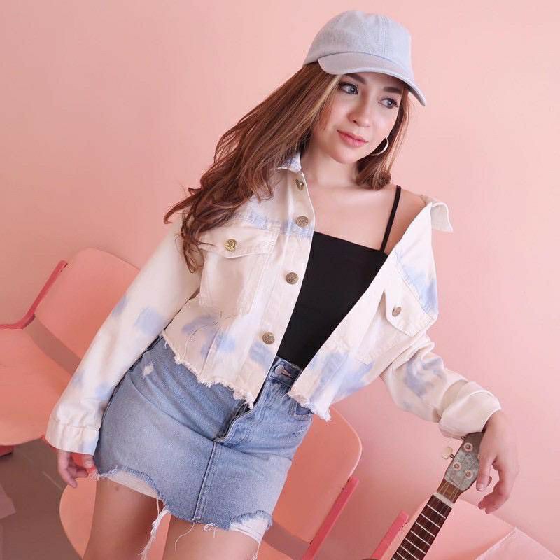 AERO JAKET CROP JEANS TIEDYE