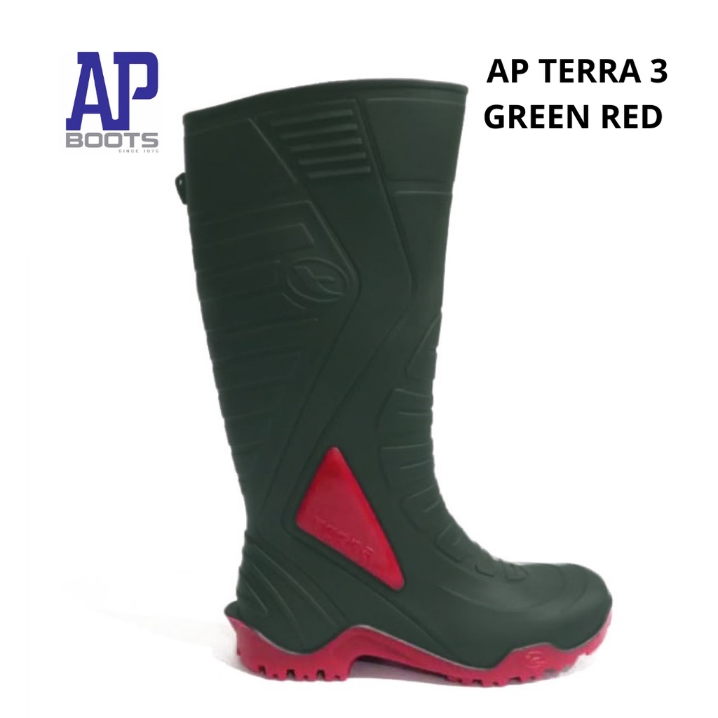 SEPATU AP BOOTS TERRA 3 - AP BOOTS TERRA 3 WARNA HIJAU MERAH - SEPATU BOOTS AIR TERRA 3 SIZE 39-42 - SEPATU BOOTS KARET - FANZ STORE