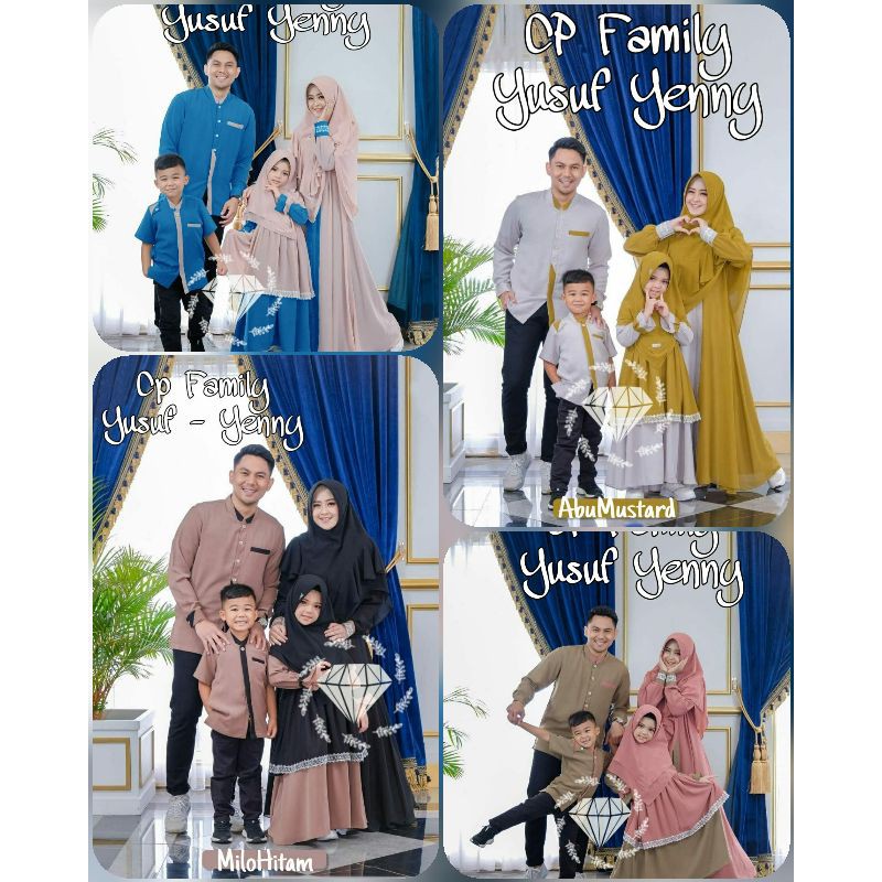 SCM COD PAKAIAN BUSANA MUSLIM COPLE FAMILY CP KELUARGA KOKO MAXY COUPLE FAMILY YUSUF YENNY MOSCREPE 