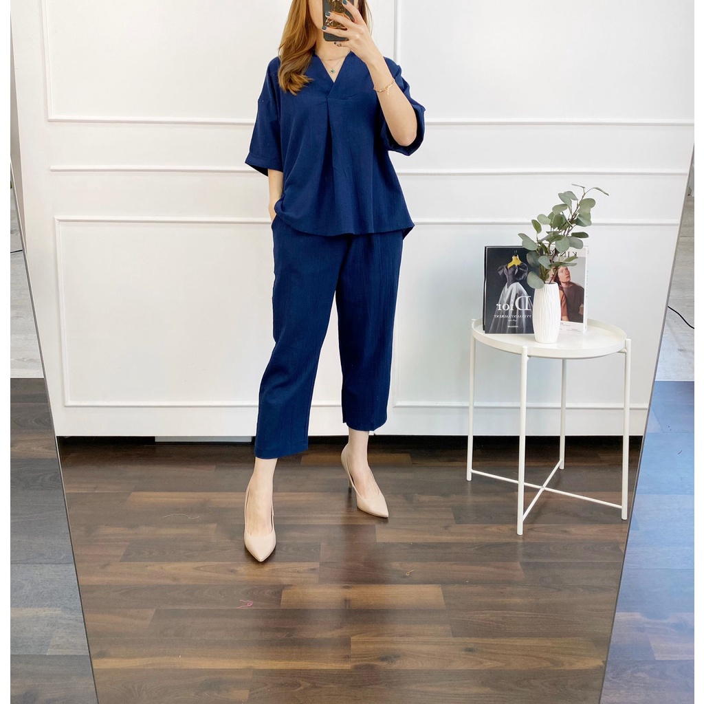 HANA LINEN SET/SET WANITA/BAHAN COTTON LINEN/ADEM