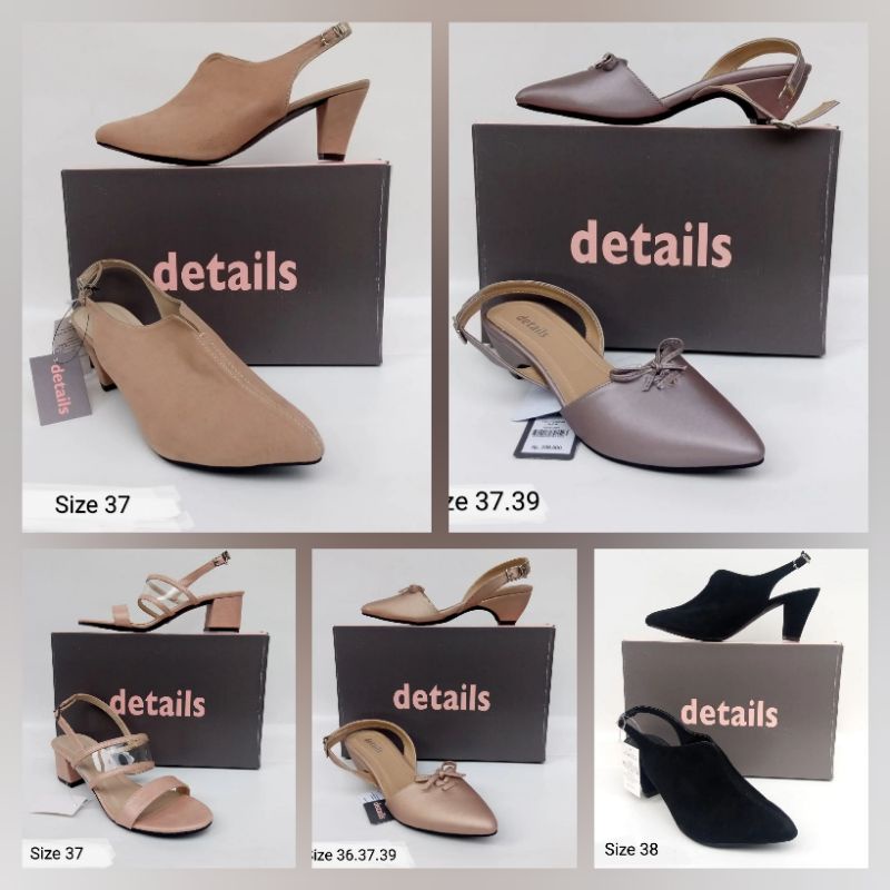 Sandal Heels Details Wanita Original Branded