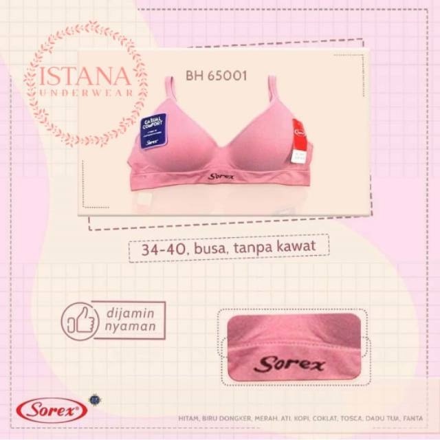 BH Bra sorex tanpa kawat 65001 / bh sorex 65001 / bra sport sorex