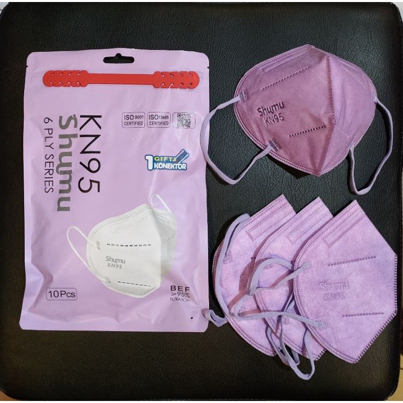 Masker Shumu KN95 Ungu 6PLY isi 10 / Masker KN95 UNGU SHUMU 6ply