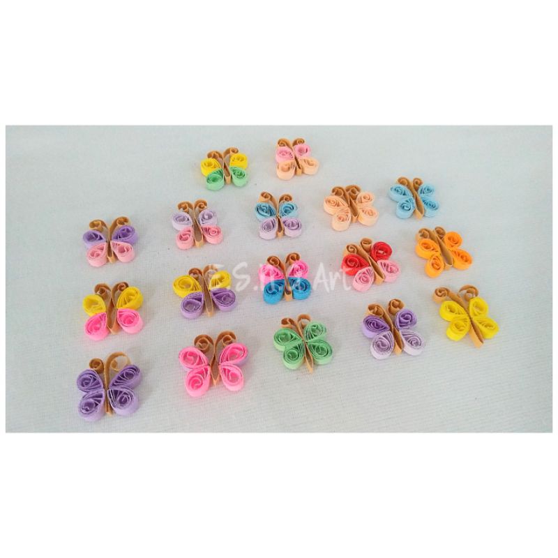 

Quilling Paper butterfly kupu kupu kertas quilling aplikasi siap tempel langsung pakai