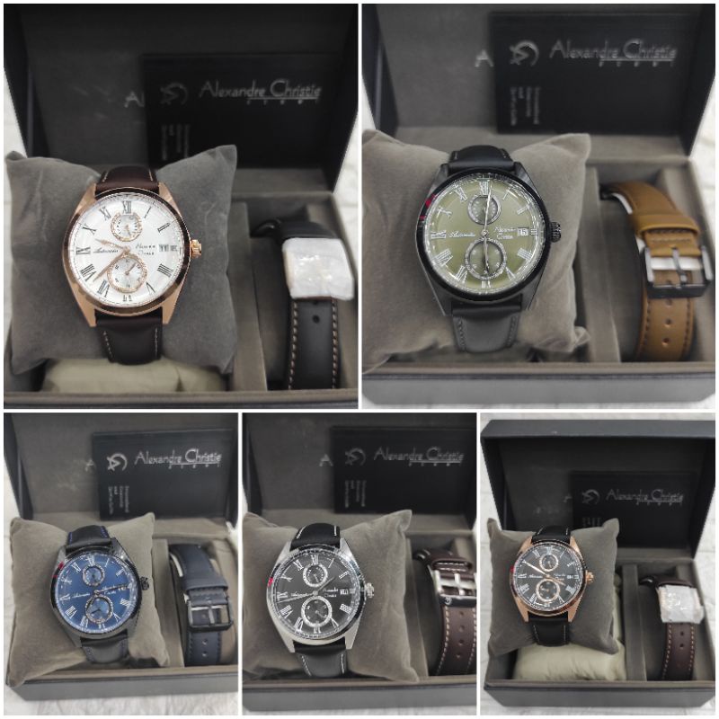 JAM TANGAN ALEXANDRE CHRISTIE PRIA AC 3040 SET OTOMATIS NEW AC3040 FREE TALI ORIGINAL
