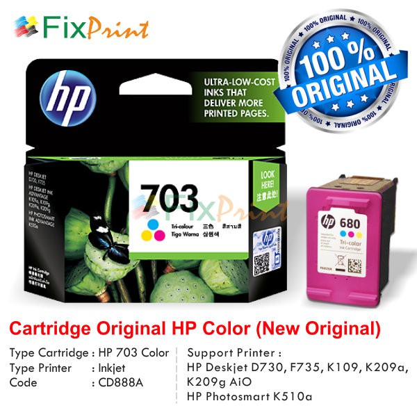 Cartridge Original HP 703 Color CD888AA