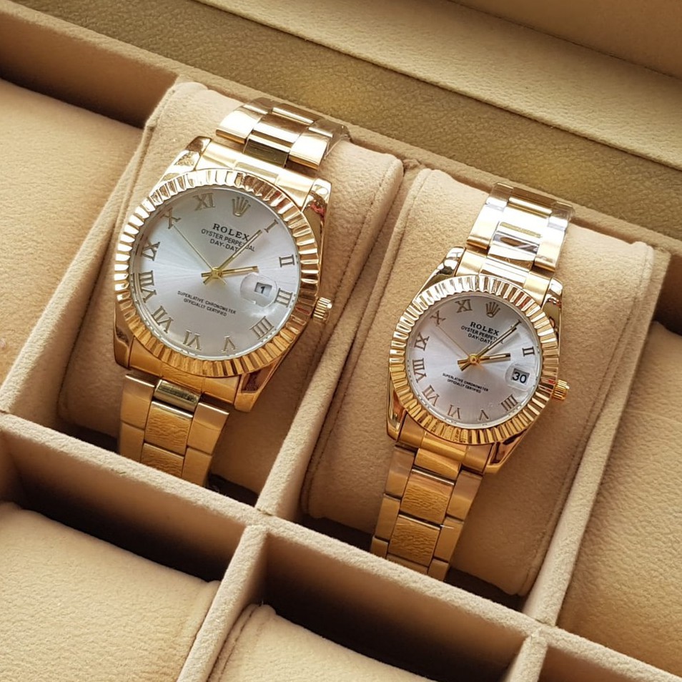 jam tangan couple ROLEX rantai tahan air