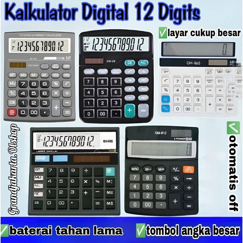 

Kalkulator 12Digit kalkulator Dagang⭐ grandjakarta⭐