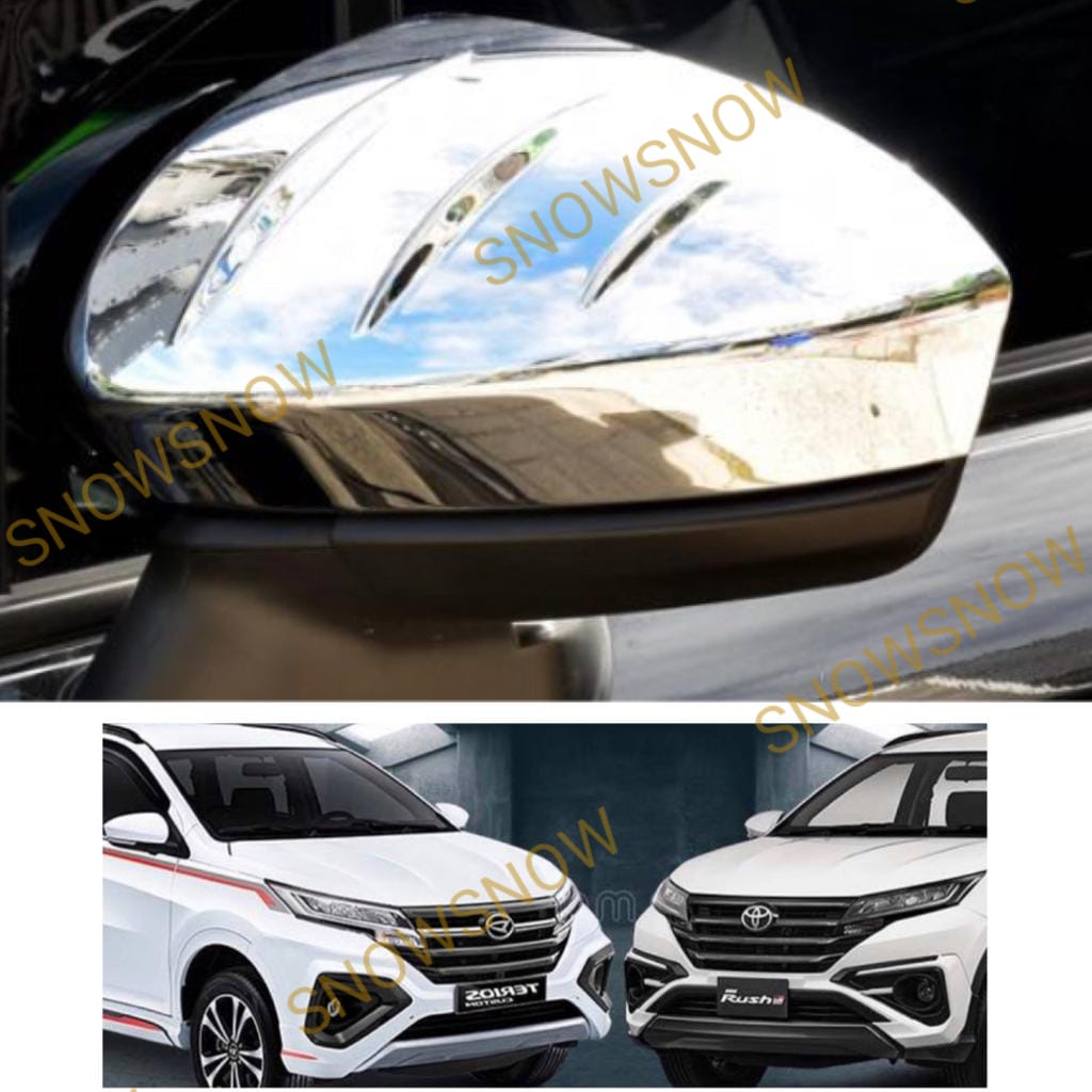 Cover Spion Rush Terios 2018 2021 2022 UP Hitam Chrome Carbon