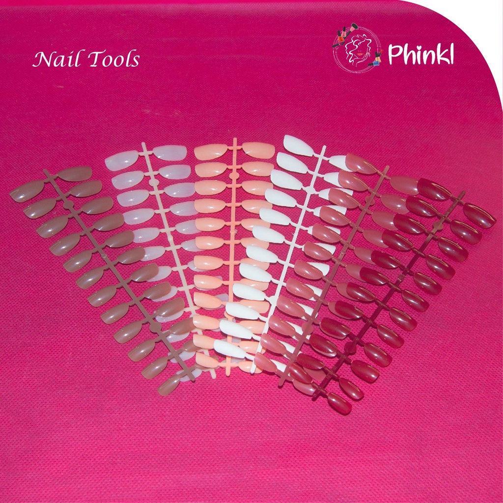 `ღ´ PHINKL `ღ´ (isi 24) kuku palsu tinggal tempel dov nail art fake extension panjang