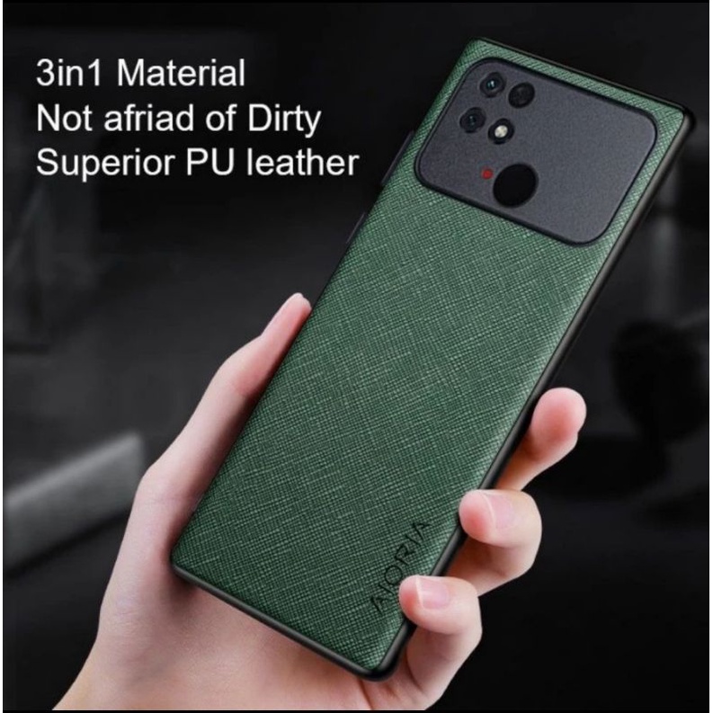 Xiaomi POCO C40 C 40 case canvas cross pattern premium case