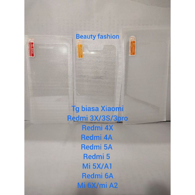 Xiaomi Redmi 3X 3S 3pro 4A 4X 5A 6A mi5x A1 mi6x A2 tempered glass kaca biasa antigores kaca biasa