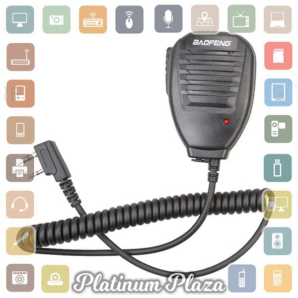 Taffware Speaker Microphone for Baofeng Walkie Talkie - Black`7P5MH5-