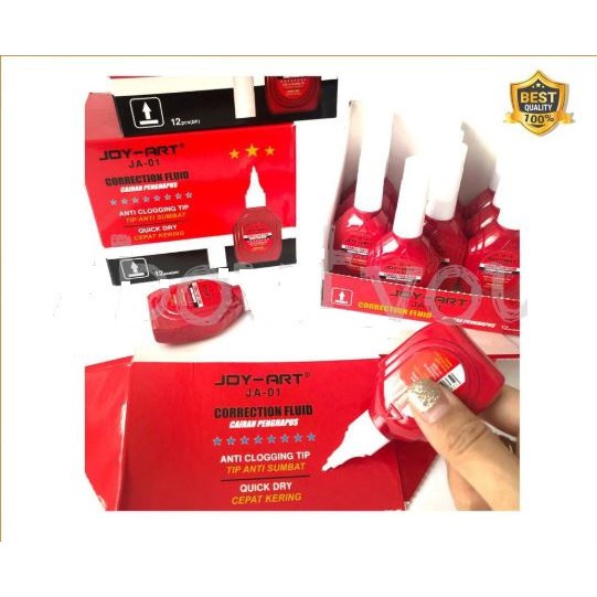

JKG Tip Ex Correction fluid pen penghapus pulpen cair merah Joy Art