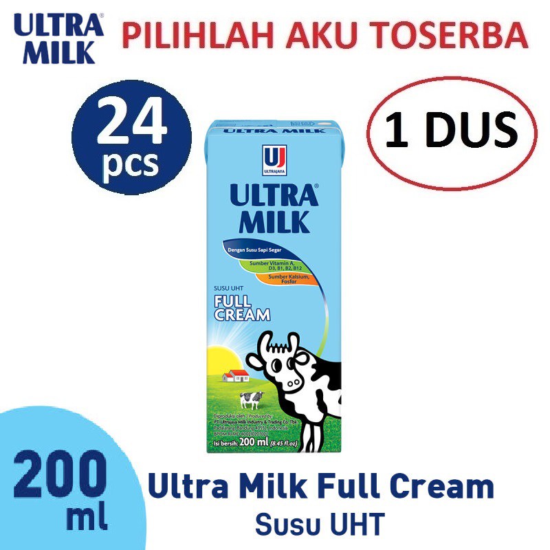 Susu Ultra Full Cream - 200 ml - (1 DUS ISI 24)