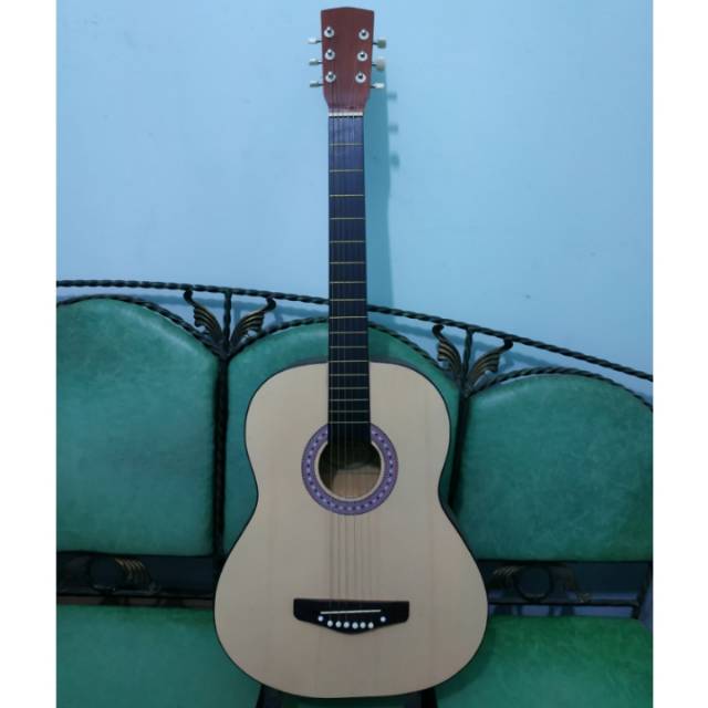 Gitar Akustik Merk Yamaha Natural Bulat Dof Senar String Buat Pemula Belajar Murah Jakarta