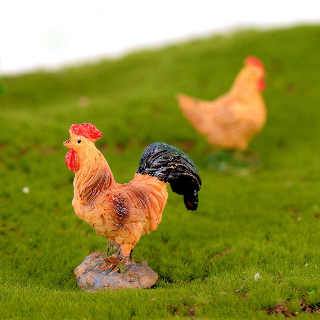 Patung Ayam Agustina 1pcs Simulasi Hen Hewan Ternak Mainan Anak Ornamen Rumah Boneka Patung Ayam