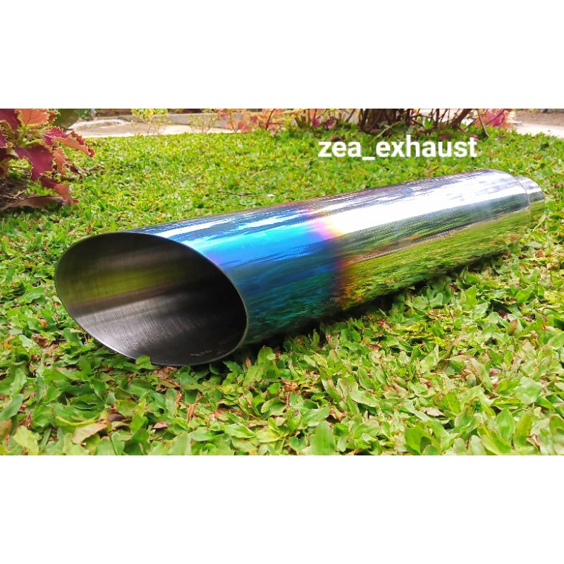 Knalpot Racing mobil hks bambu runcing / corong variasi biru, untuk mobil, avanza, ayla, yaris, timo