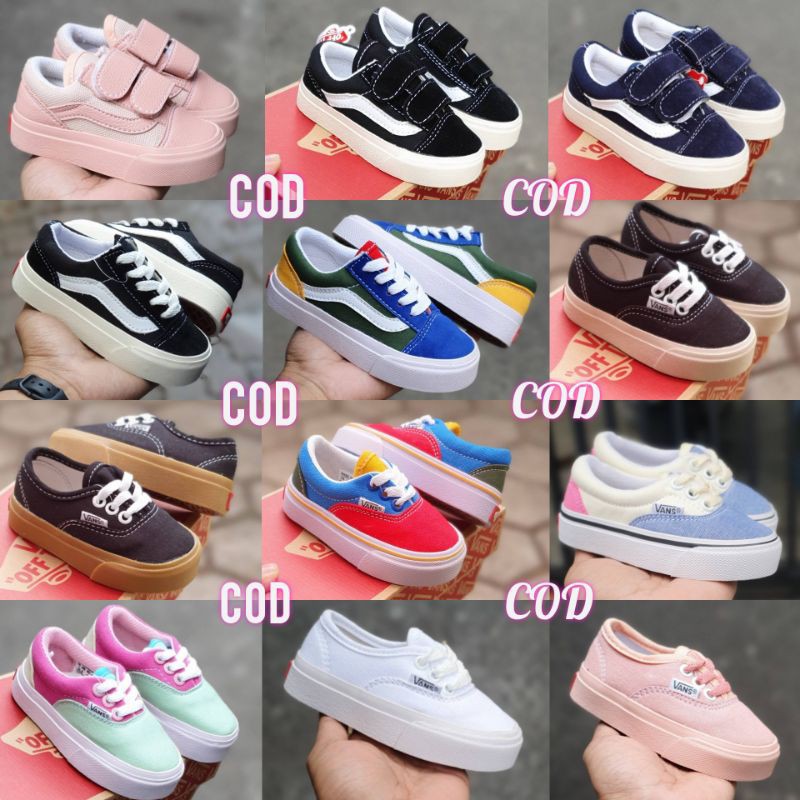 SEPATU ANAK VANS KIDS TALI &amp; PREPET SIZE  21-35