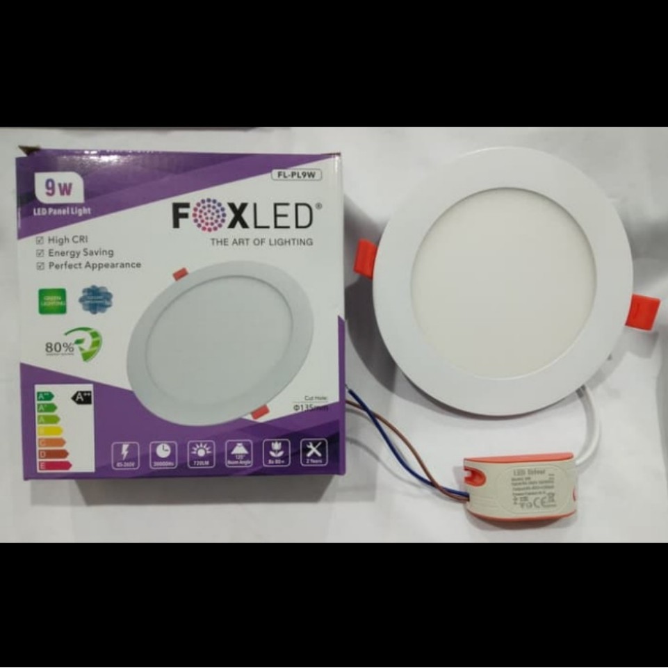 Fox Led lampu panel downlight 9watt 9 watt 9w inbow garansi