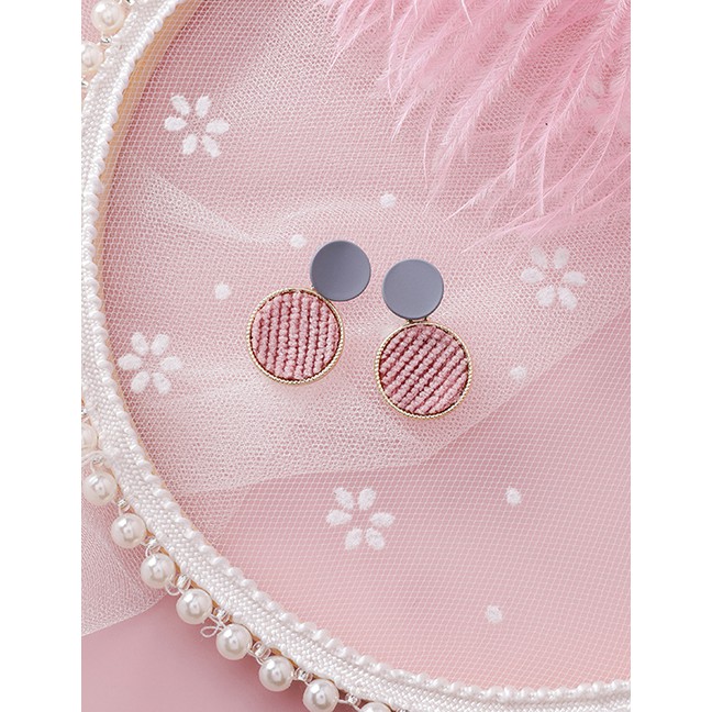 LRC Anting Tusuk Fashion Fabric Plush Face Earrings D28095