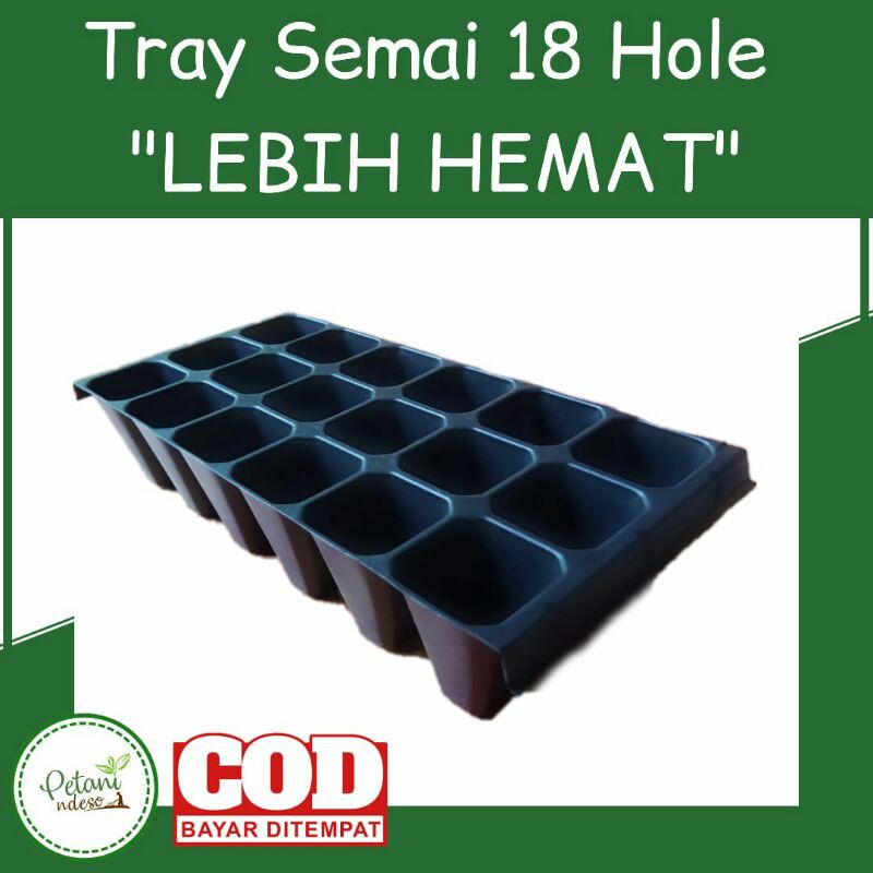 18 Lubang Hole Tray Semai Benih Bibit Tanaman Sayur Sayuran Bunga Buah Sawi Cabe Cabai