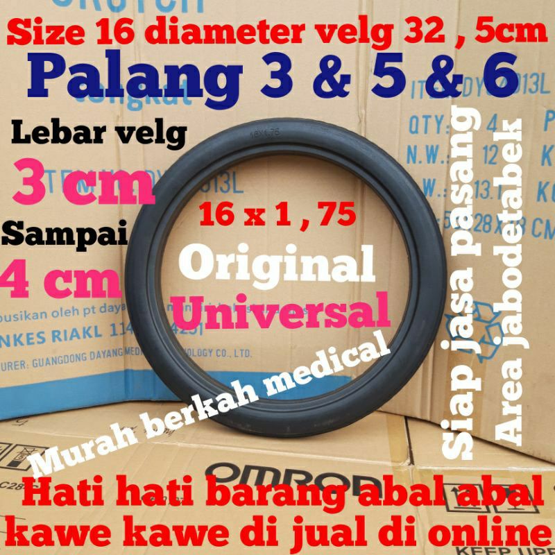 Ban mati 16 palang 3 + 5 + 6 murah meriah sparepart kursi roda