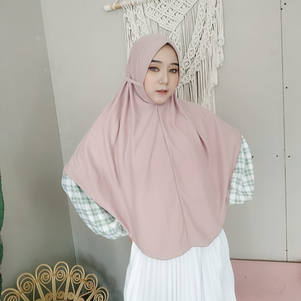 Hijab Instan Bergo Emilia XL Tali instan kaos Bergo-EMILIA MOCCA