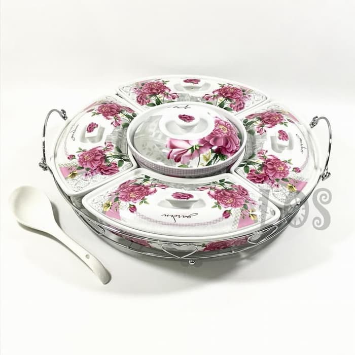 (PACK KAYU) Prasmanan-Mangkok Set Keramik FIORENZA 5pc (00143.02669)