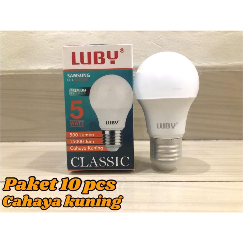 BOHLAM LED LUBY CAHAYA KUNING PAKET 10 PCS 5 WATT