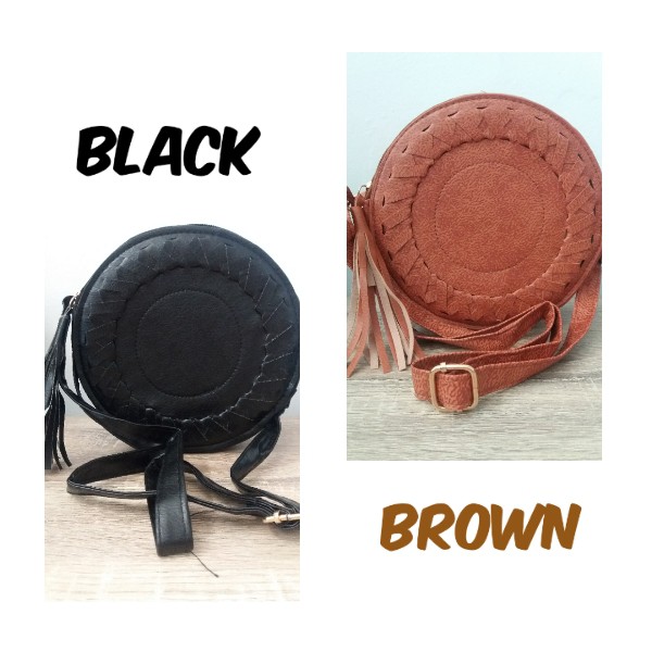 TAS SELEMPANG BULAT MOTIF KEPANG SLING BAG / Tas Bulat Kepang Bahan Lembut